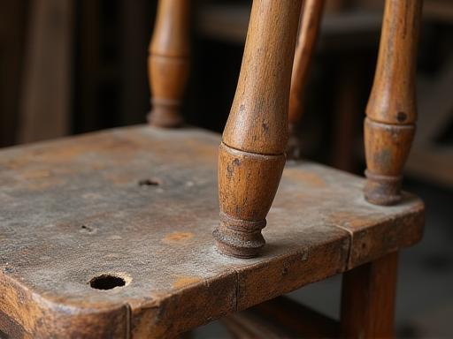 Antique wooden chair being repaired