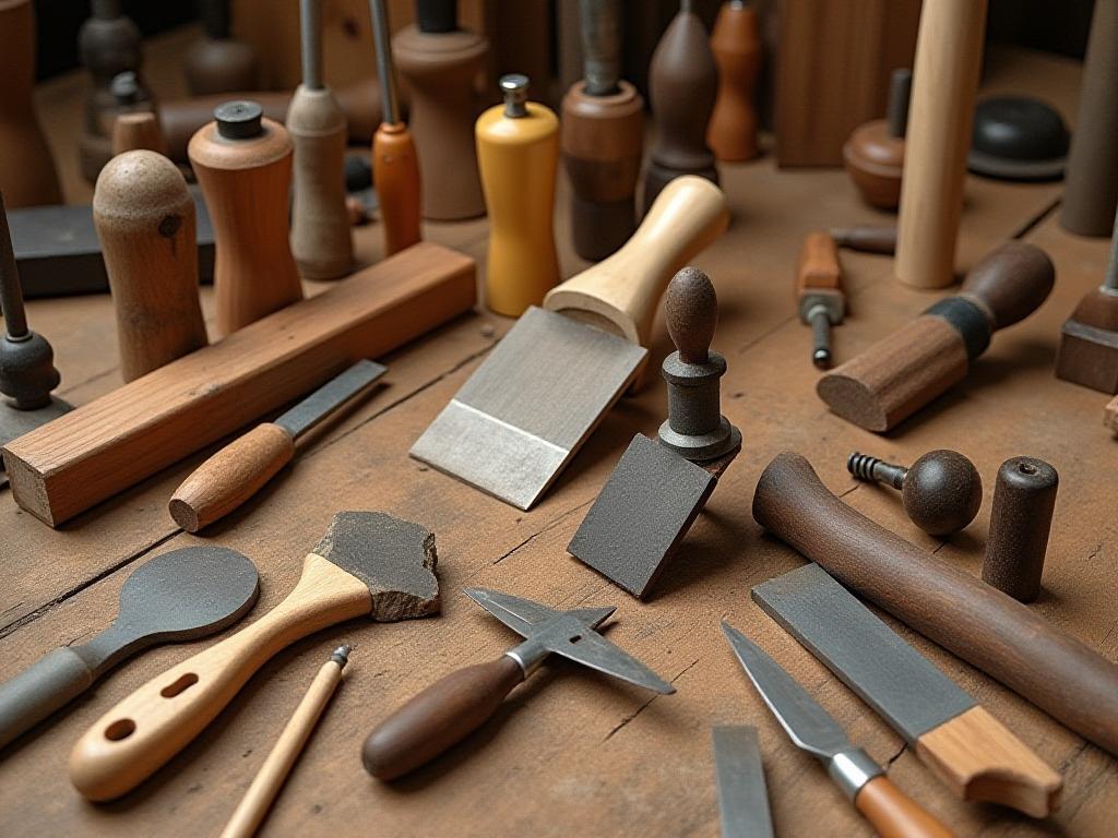 Assortment of wood finishing tools